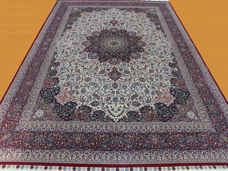 300lines handd-made silk rug