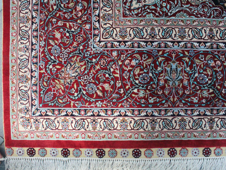the corner of hand-made silk carpet