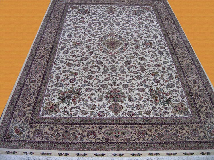 300lines hand-made silk rug