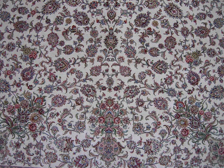 the field of hand-made silk rug