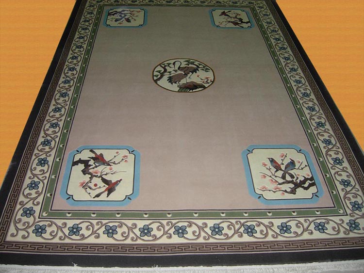 birds and flowers chinese design silk carpet