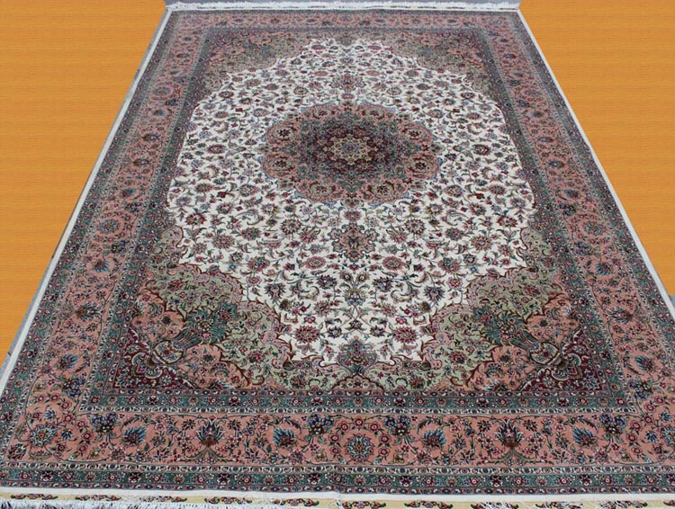 hand-made Persian silk carpet