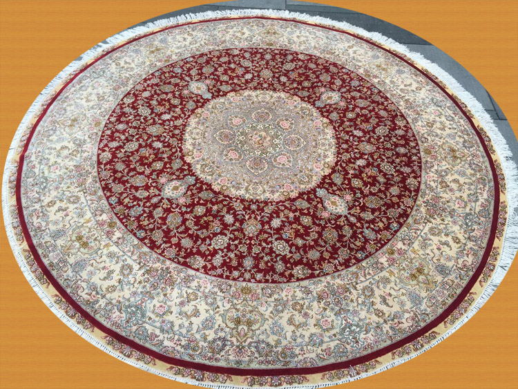 round  shape silk carpet