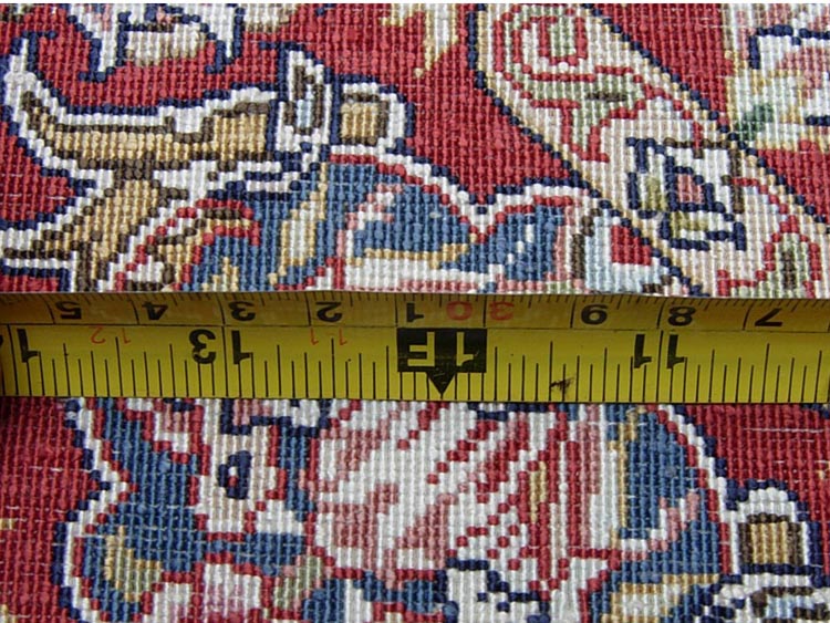 260 lines China silk carpet knots count on the back