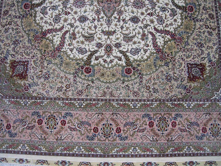 flowers and Arabic vines on persian carpet