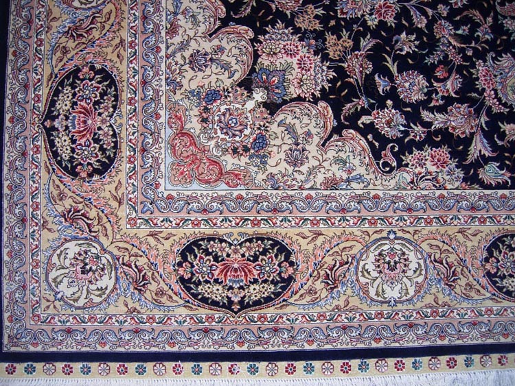 the corner of square shape silk carpet