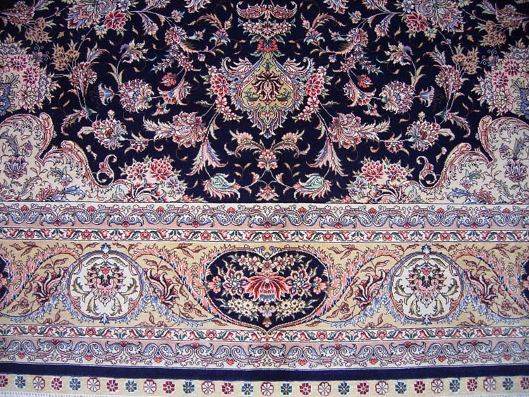 the field of square shape silk carpet