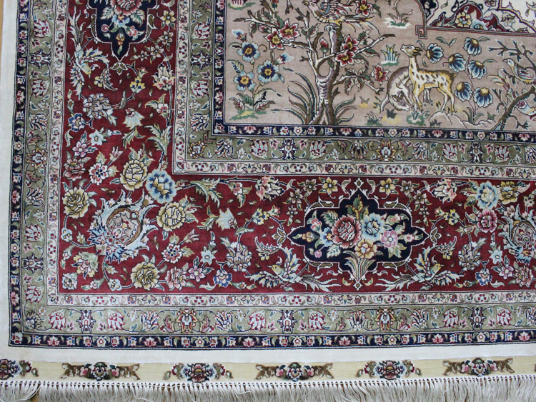 border of persian silk rug z204306