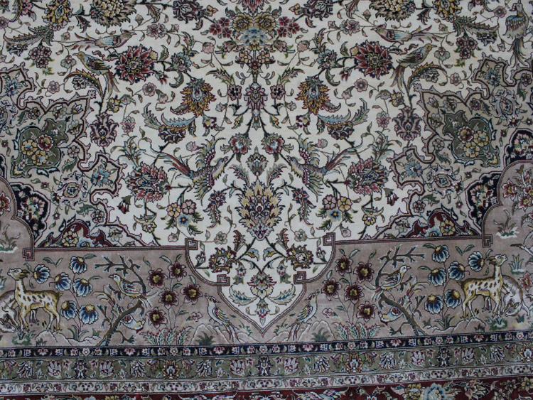 field of persian silk rug z204306
