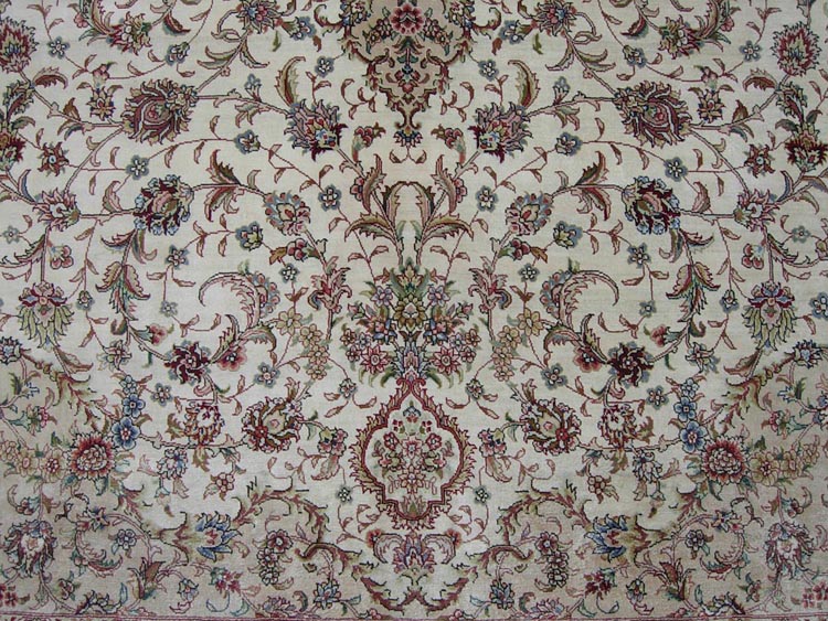 light color oriental silk carpet