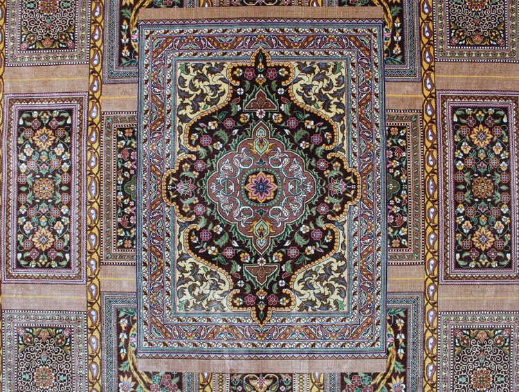 persian silk carpet medallion