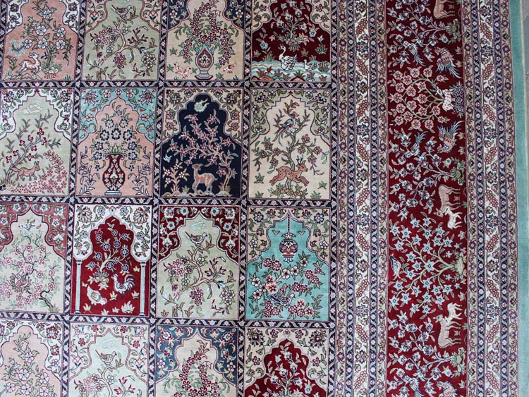 one part of square shape silk rug