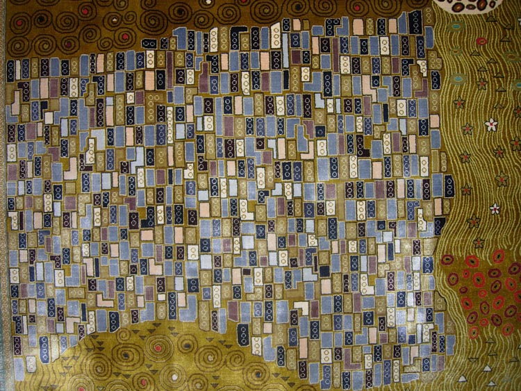 mosaic designs on silk rug