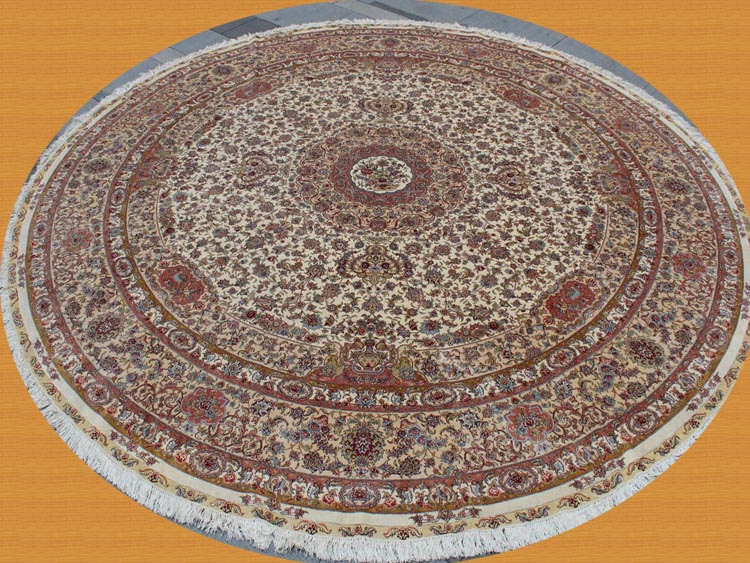 circular  shape silk carpet